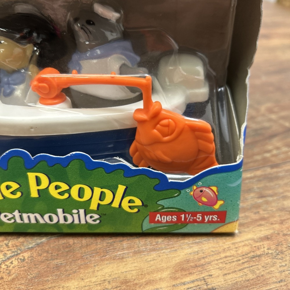 VTG 1996 Fisher Price Little People Petmobile Speedboat Fish Rare New #72532 - Picture 4 of 13